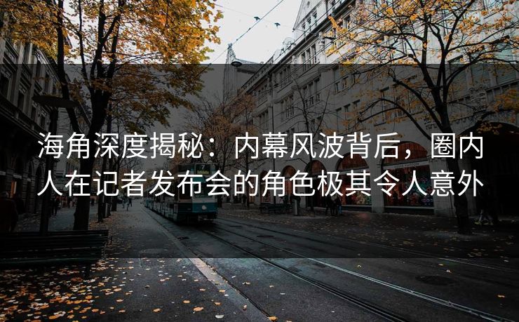海角深度揭秘：内幕风波背后，圈内人在记者发布会的角色极其令人意外