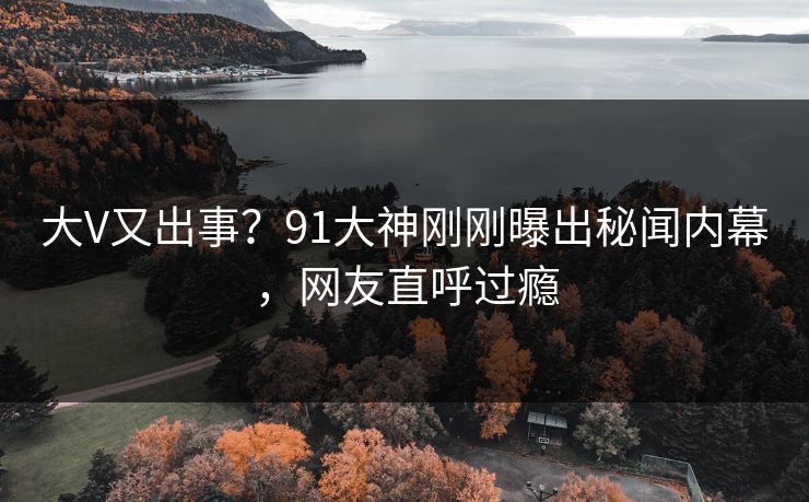 大V又出事？91大神刚刚曝出秘闻内幕，网友直呼过瘾