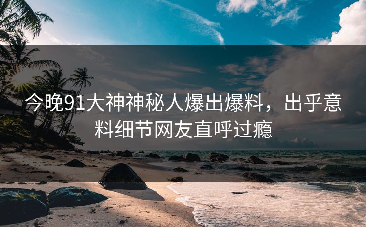 今晚91大神神秘人爆出爆料，出乎意料细节网友直呼过瘾
